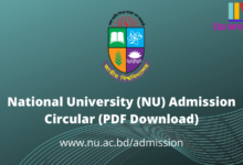 National University(NU) Admission Circular 2022 (PDF download)। জাতীয় বিশ্ববিদ্যালয় ভর্তি বিজ্ঞপ্তি ২০২১ - nu.ac.bd/admissions