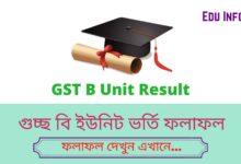 GST B Unit Result 2021[রেজাল্ট দেখুন] - GST B Unit Merit And Waiting List PDF Download 2021