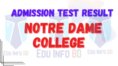  Notre Dame College Admission Test Result