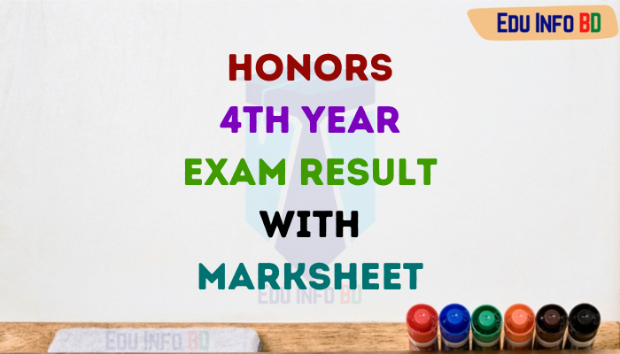 Honours 4th year exam result With Marksheet